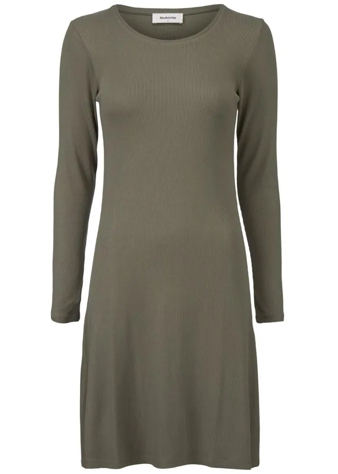 Women Modstrm Dresses Krown Flare Dress Dark Khaki