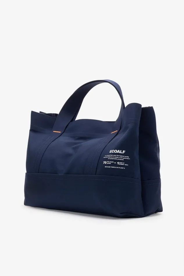 Women Navy Blue Bonded Tote Bag Ecoalf Handbags