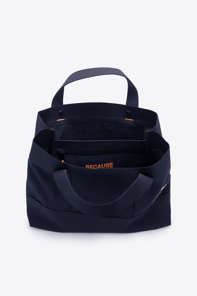 Women Navy Blue Bonded Tote Bag Ecoalf Handbags