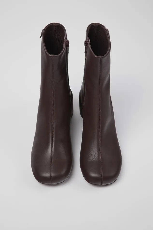 Women Niki Burgundy Leather Boots Camper Ankle Boots Women Niki Burgundy Leather Boots Camper Ankle Boots