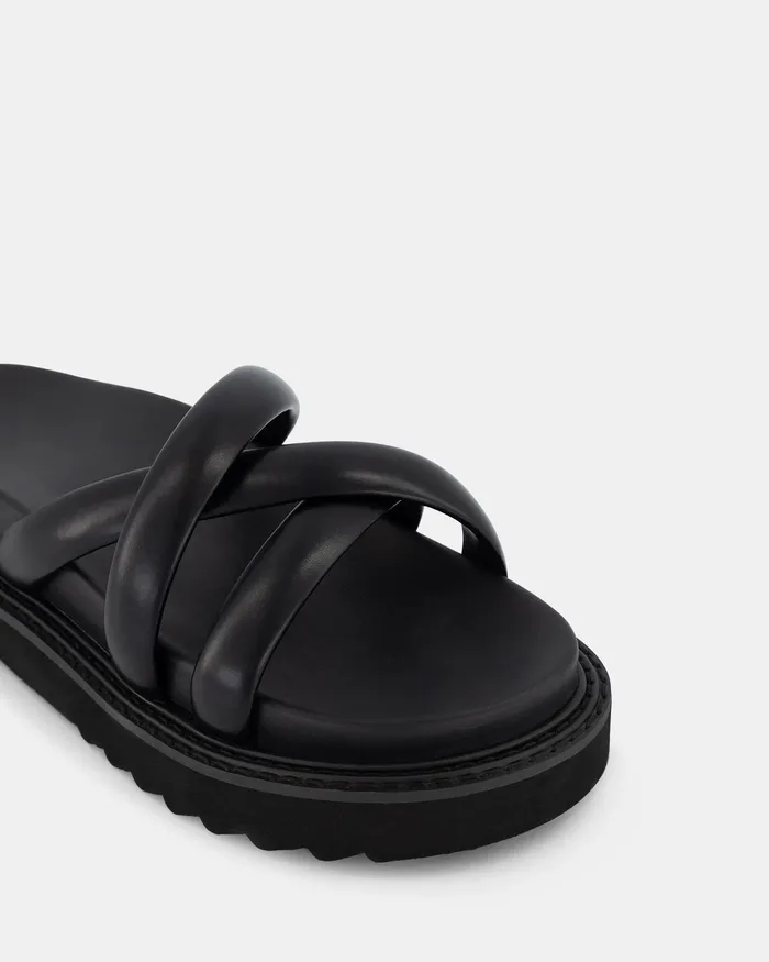 Women NOVO Shoes TALIRA BLACK Sandals Slides