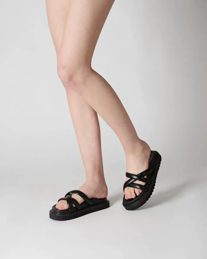Women NOVO Shoes TALIRA BLACK Sandals Slides