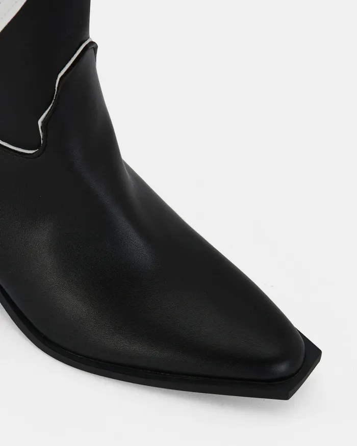 Women NOVO Shoes YEEHAW BLACK MULTI Slip On Boots Cowboy Boots