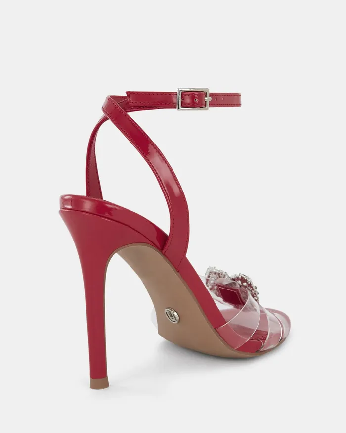 Women NOVO Shoes ZAMORE RED Open Toe Heels Stilettos