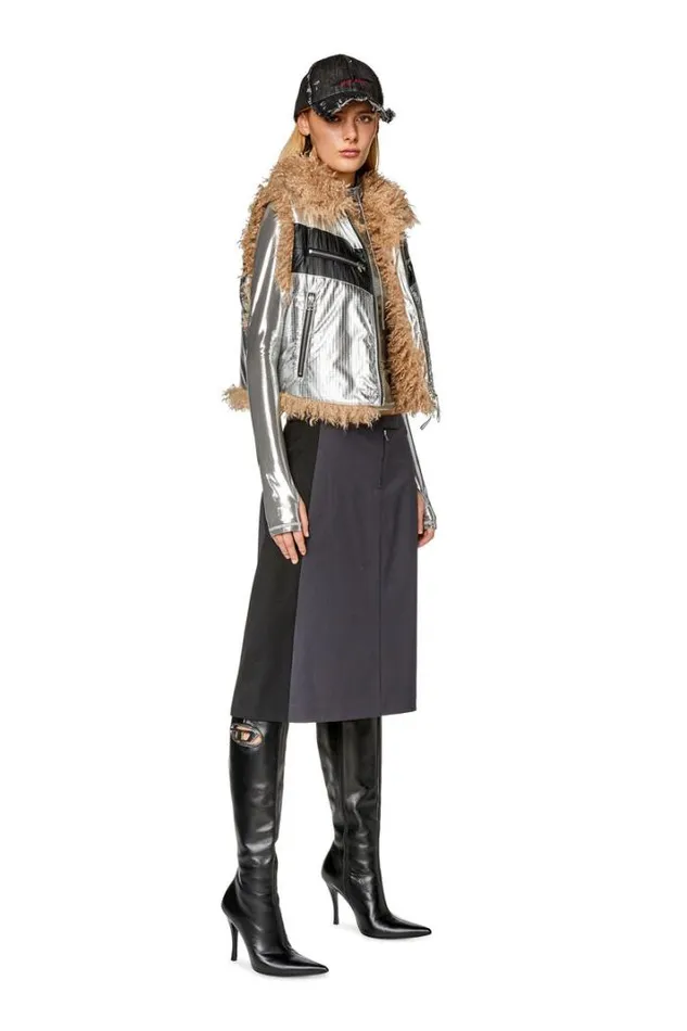 Women OOmal Greyblack Diesel Skirts
