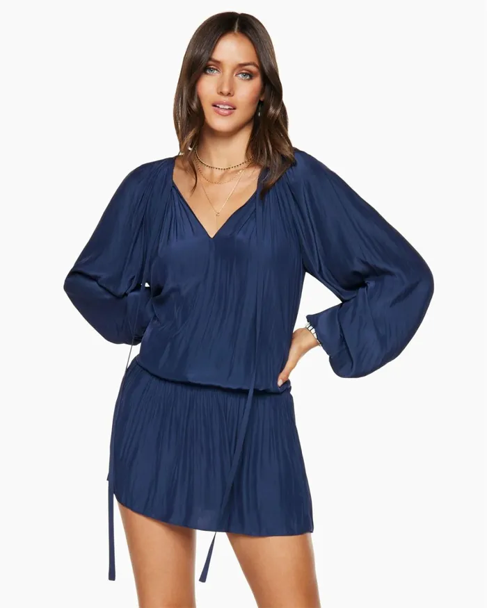 Women Paris Smocked Mini Dress Navy Ramy Brook Dresses Women Paris Smocked Mini Dress Navy Ramy Brook Dresses