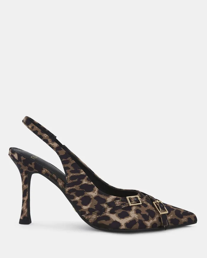 Women Party NOVO Shoes IGGI Leopard Closed Toe Heels