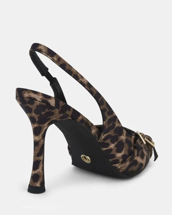 Women Party NOVO Shoes IGGI Leopard Closed Toe Heels