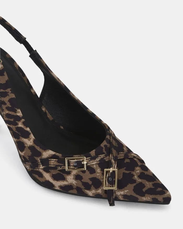 Women Party NOVO Shoes IGGI Leopard Closed Toe Heels