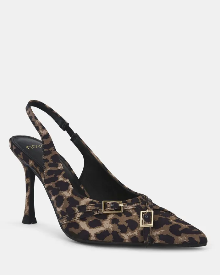 Women Party NOVO Shoes IGGI Leopard Closed Toe Heels