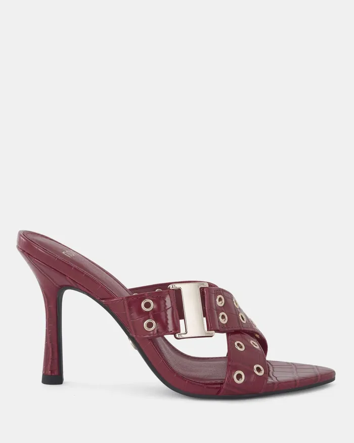 Women Party NOVO Shoes NOLA RED CROC Mules