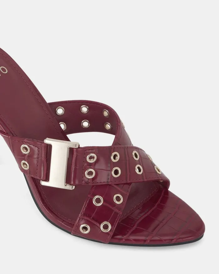 Women Party NOVO Shoes NOLA RED CROC Mules