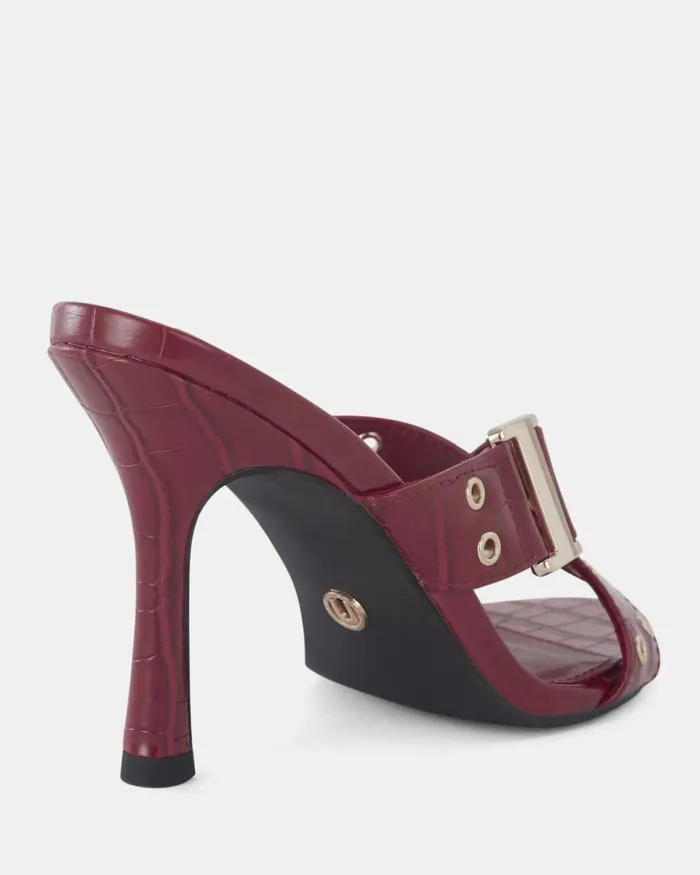 Women Party NOVO Shoes NOLA RED CROC Mules
