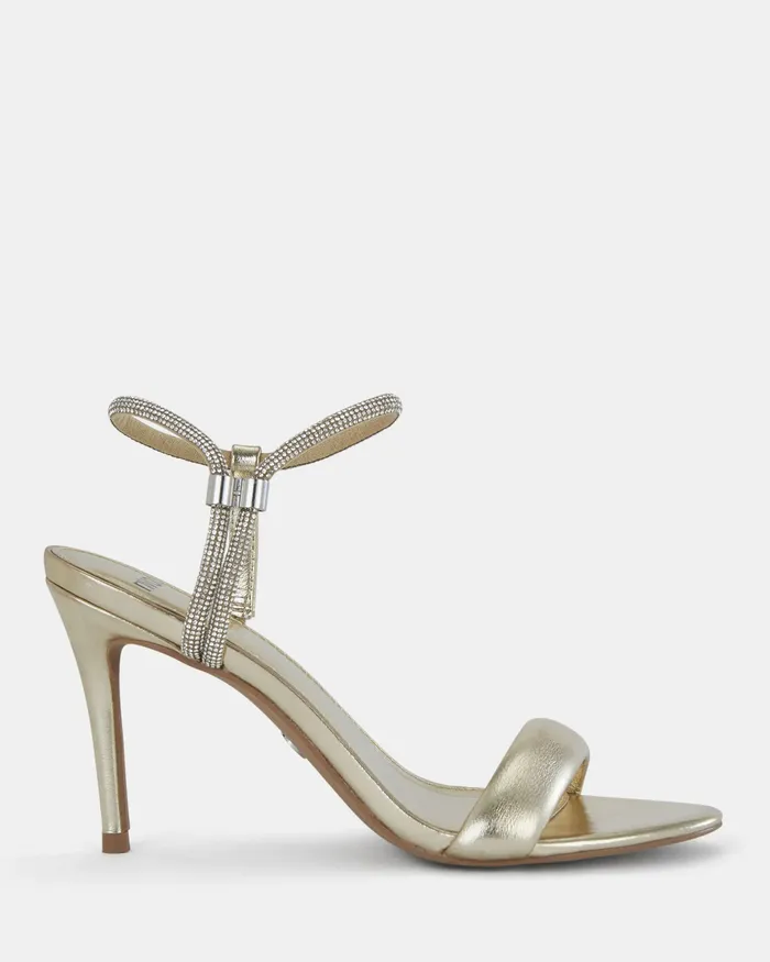 Women Party NOVO Shoes PEARSE GOLD Open Toe Heels
