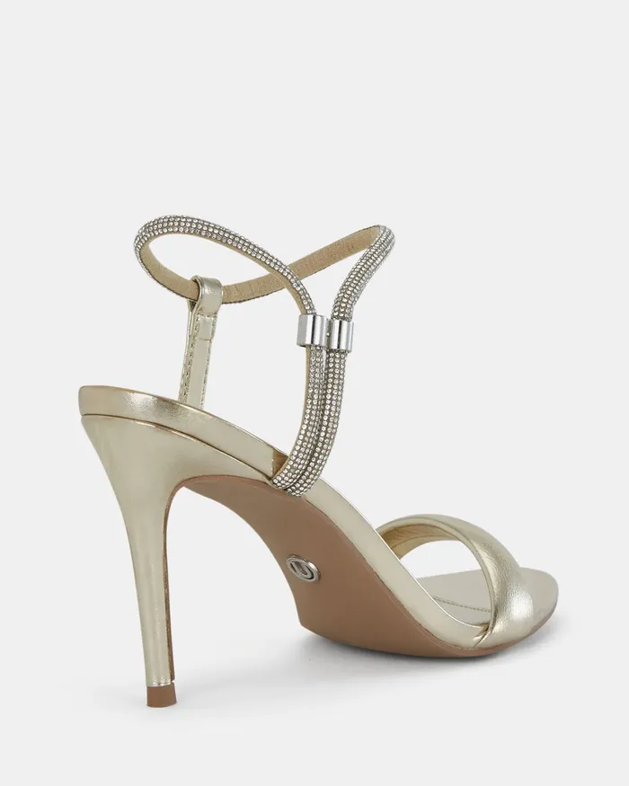 Women Party NOVO Shoes PEARSE GOLD Open Toe Heels