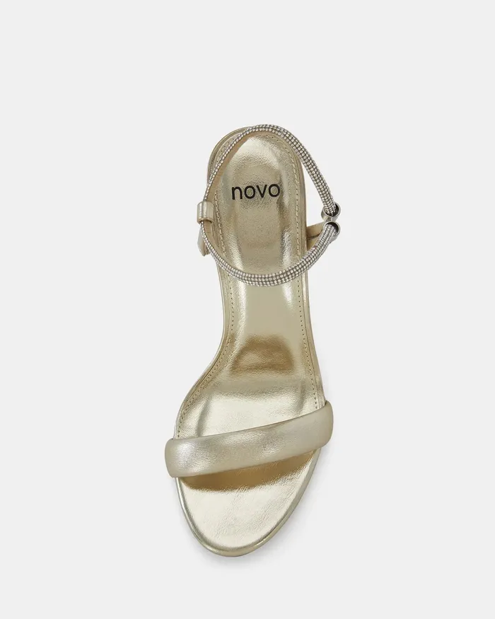 Women Party NOVO Shoes PEARSE GOLD Open Toe Heels