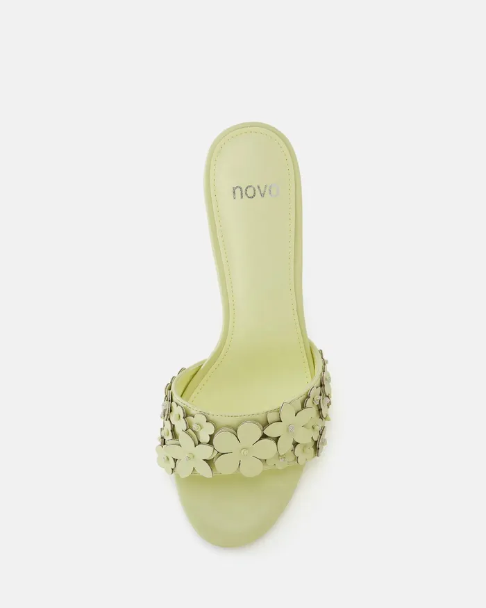Women Party NOVO Shoes YEARNING AVOCADO Open Toe Heels