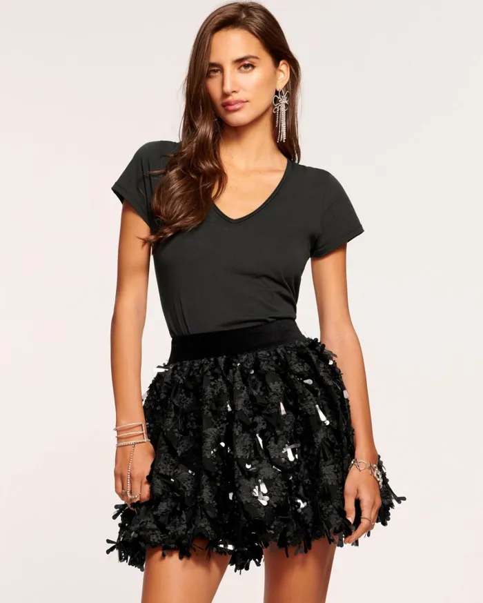 Women Payton Sequin Bubble Skirt Black Sequin Ramy Brook Pants