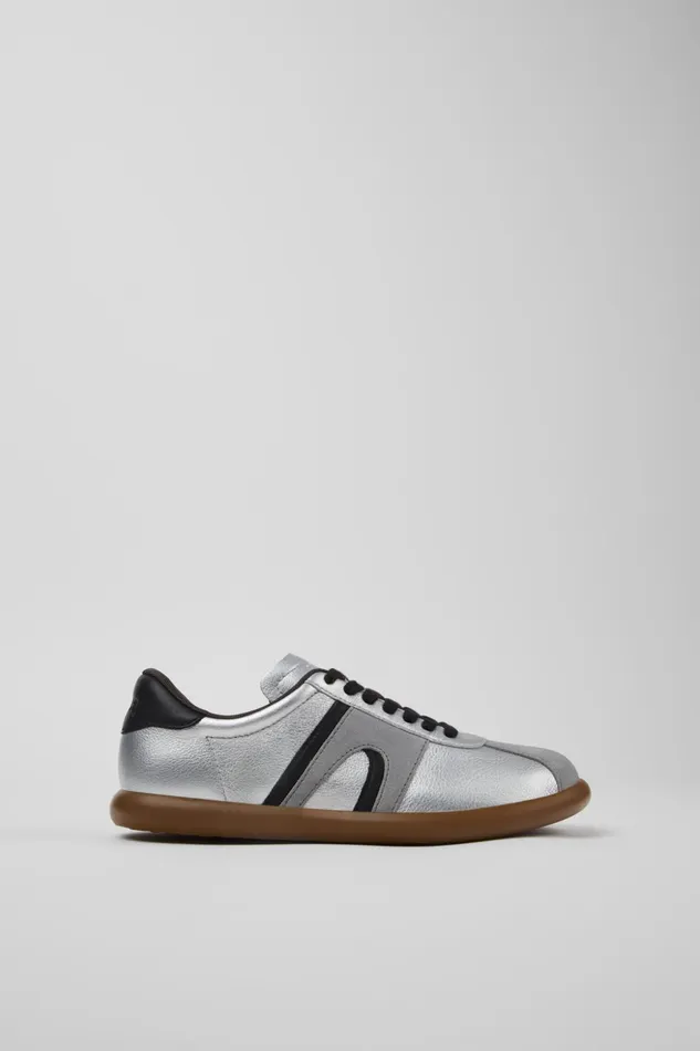 Women Pelotas Soller Silverblack Leather Sneakers Camper Sneakers Women Pelotas Soller Silverblack Leather Sneakers Camper Sneakers