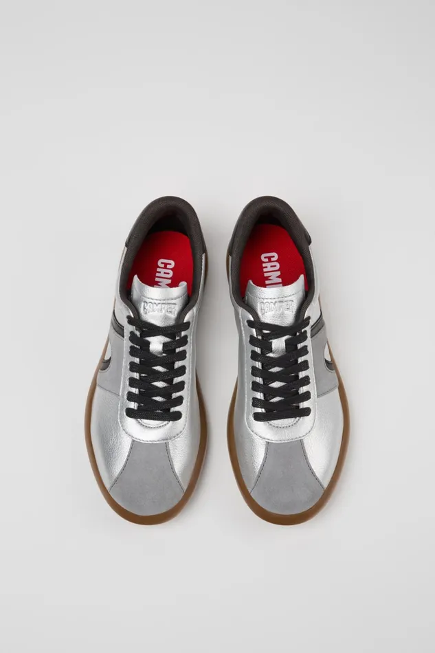 Women Pelotas Soller Silverblack Leather Sneakers Camper Sneakers Women Pelotas Soller Silverblack Leather Sneakers Camper Sneakers
