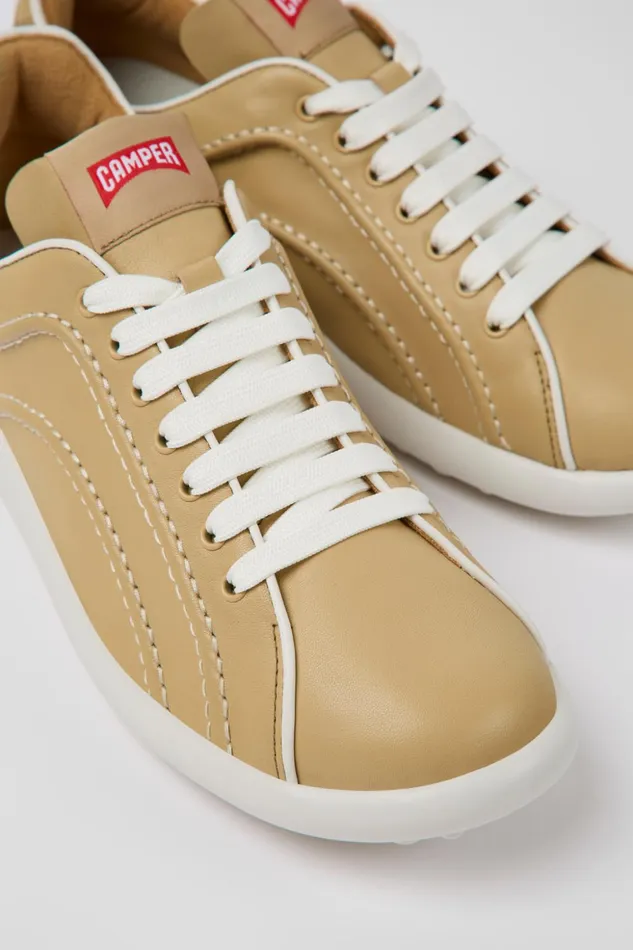 Women Pelotas XLite Beige Leather Sneakers Camper Sneakers