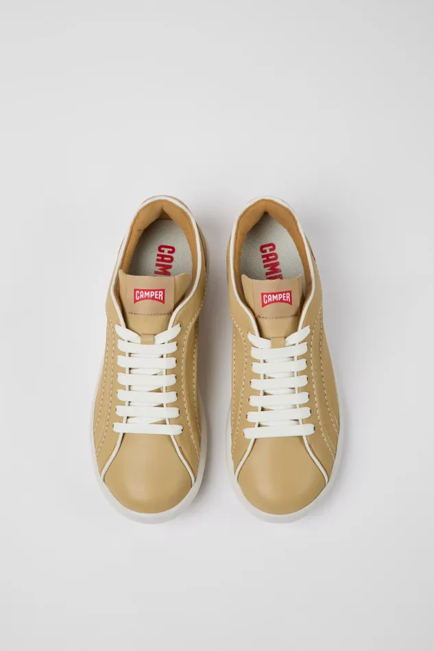 Women Pelotas XLite Beige Leather Sneakers Camper Sneakers