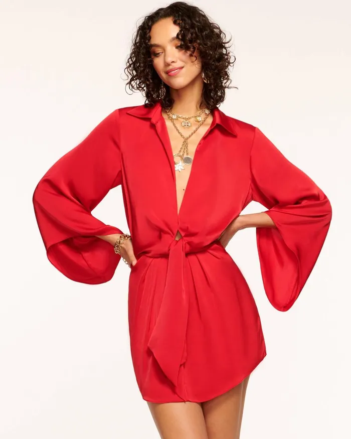 Women Penny Bell Sleeve Mini Dress Sandstone Ramy Brook Dresses