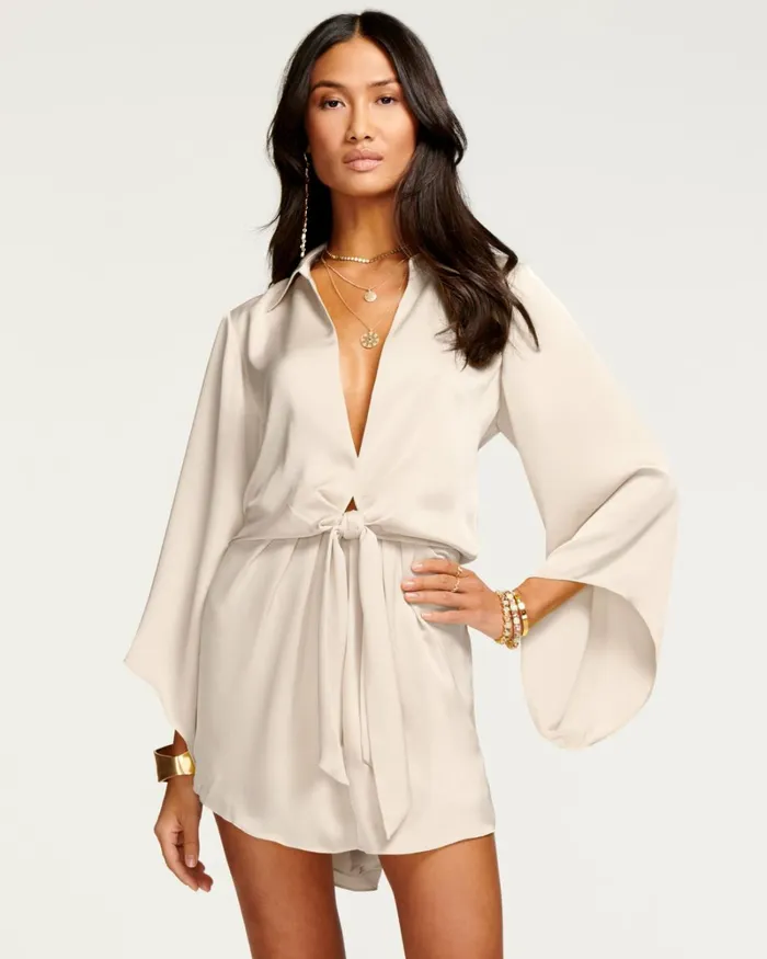 Women Penny Bell Sleeve Mini Dress Sandstone Ramy Brook Dresses Women Penny Bell Sleeve Mini Dress Sandstone Ramy Brook Dresses