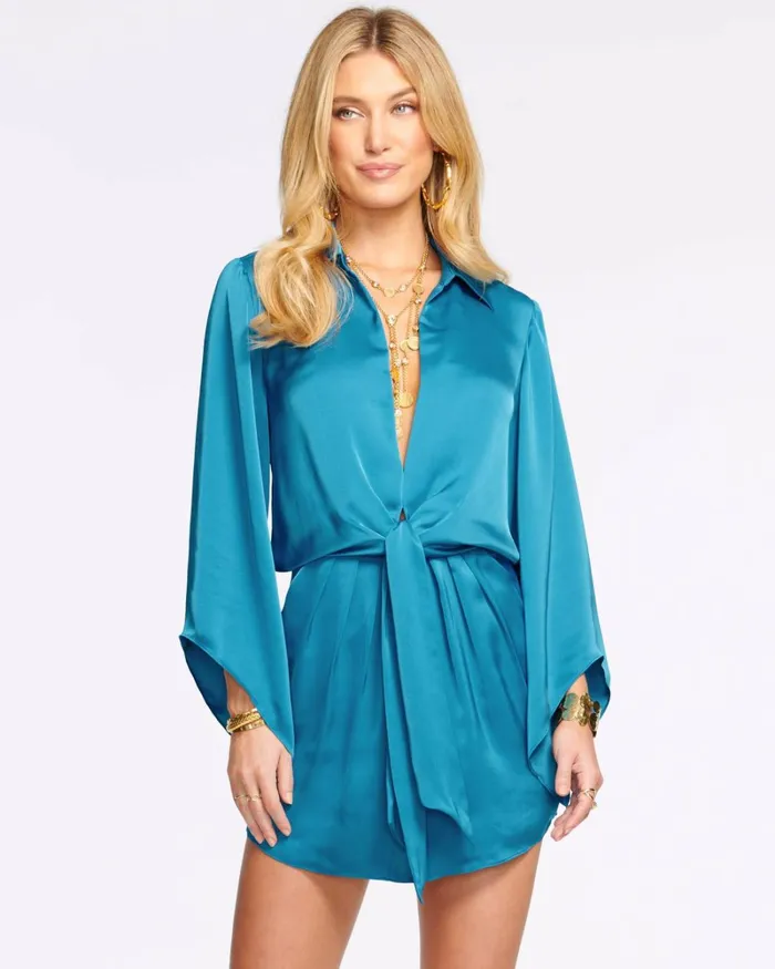 Women Penny Bell Sleeve Mini Dress Sandstone Ramy Brook Dresses Women Penny Bell Sleeve Mini Dress Sandstone Ramy Brook Dresses