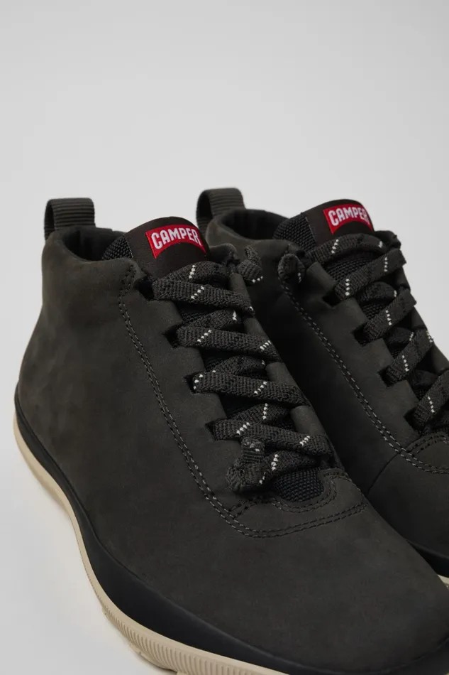 Women Peu Pista GORETEX Gray Nubuck And Textile Ankle Boots Camper Ankle Boots