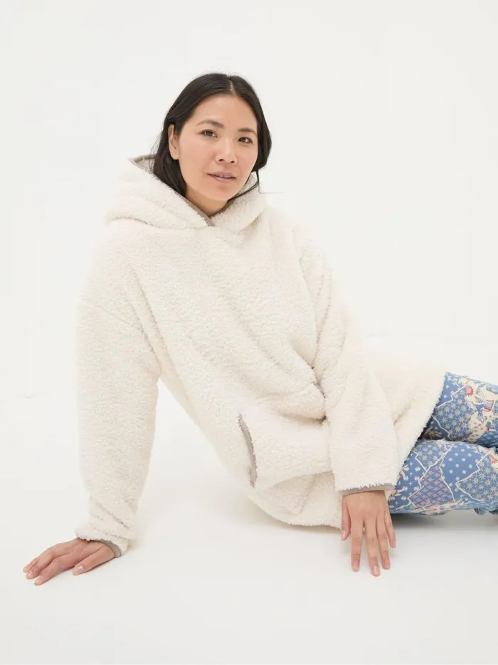 Women Pyjamas and Nightwear Fat Face Borg Ivory Snuggle Top