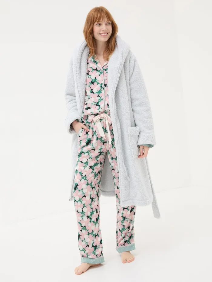 Women Pyjamas and Nightwear Fat Face Grey Snuggle Dressing Gown