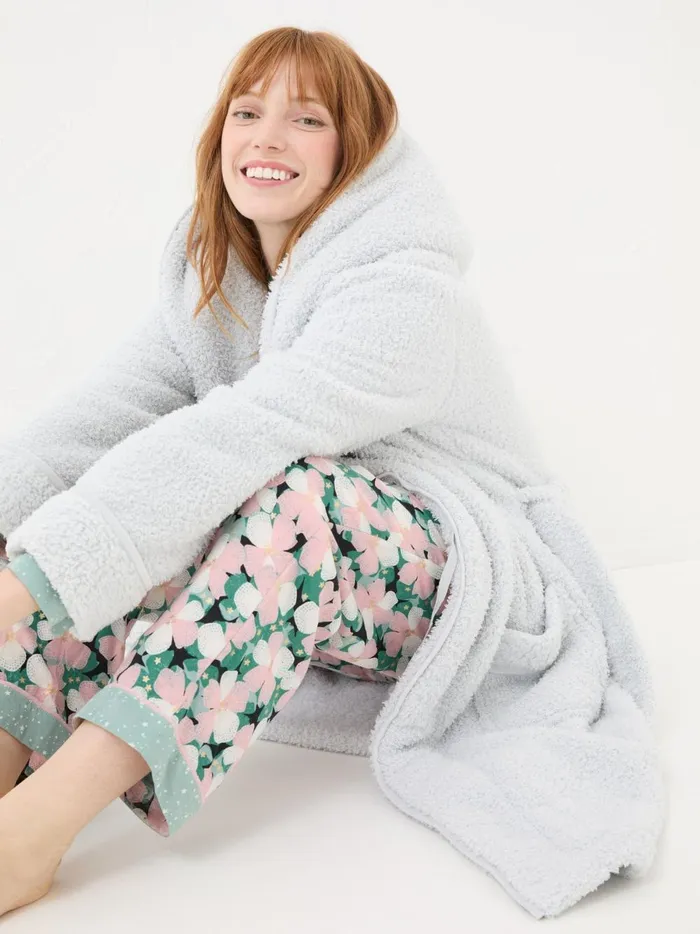 Women Pyjamas and Nightwear Fat Face Grey Snuggle Dressing Gown