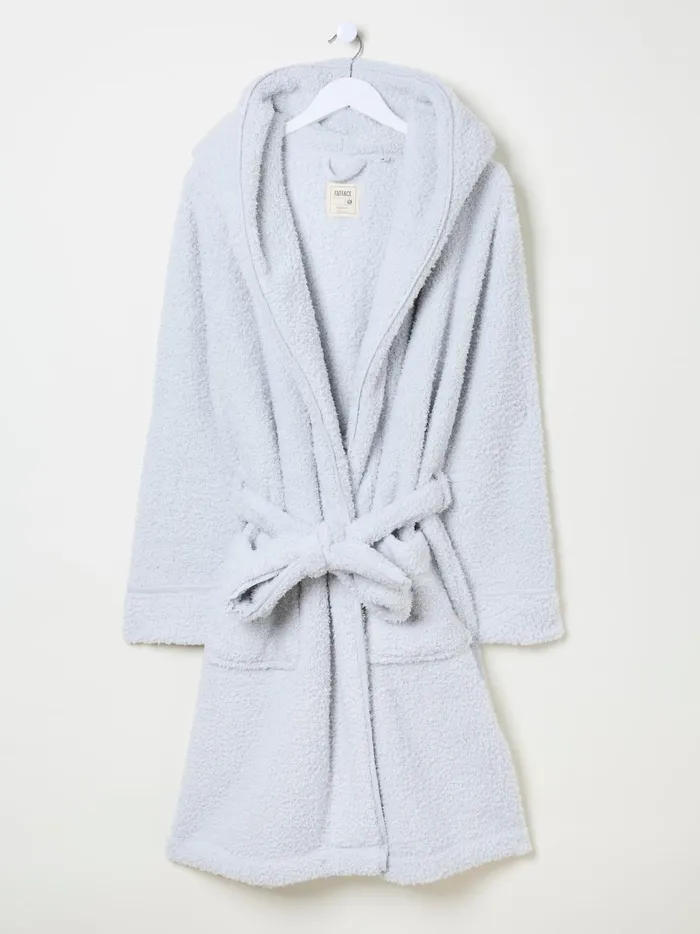 Women Pyjamas and Nightwear Fat Face Grey Snuggle Dressing Gown