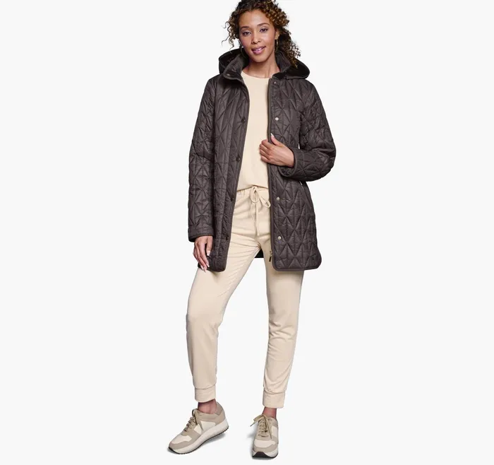 Women Quilted Coat Dark Brown JohnstonandMurphy Coats Jackets and Vests Women Quilted Coat Dark Brown JohnstonandMurphy Coats Jackets and Vests