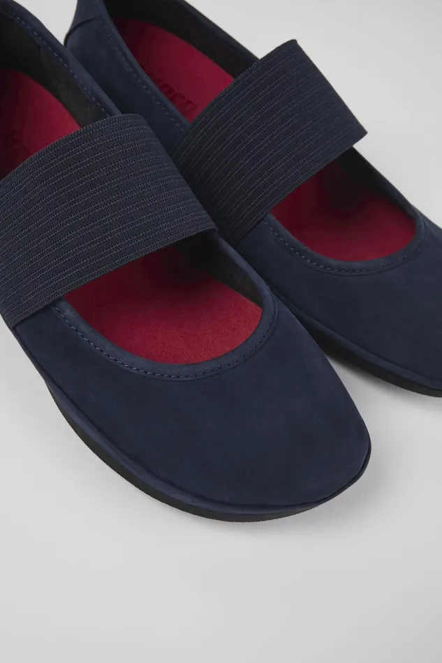 Women Right Blue Nubuck Ballerina Camper Ballerinas