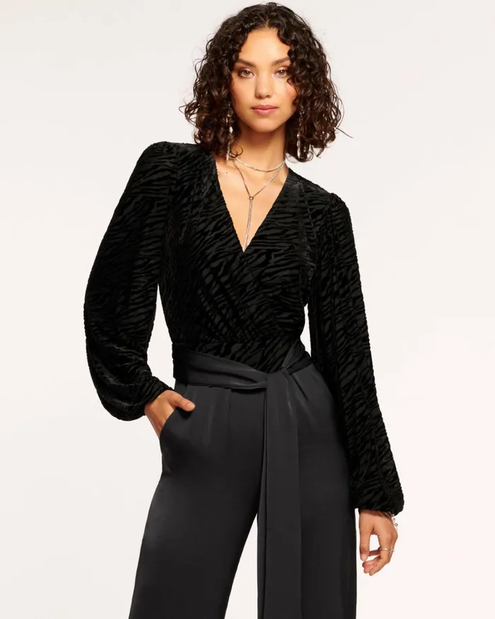 Women Rylie VNeck Jumpsuit Zebra Burnout Ramy Brook Dresses