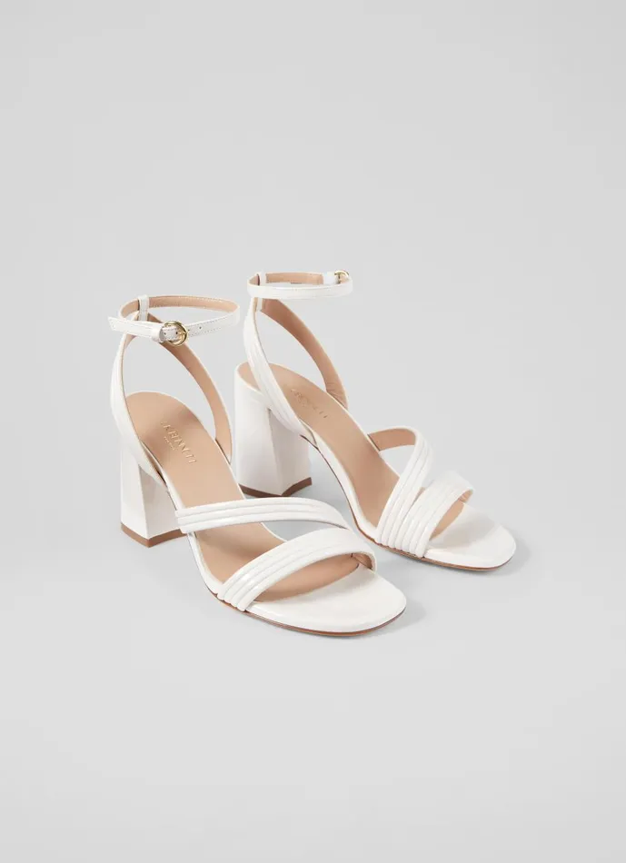 Women Sandals LKBennett Edita Pearl Strap Block Heel Pearl