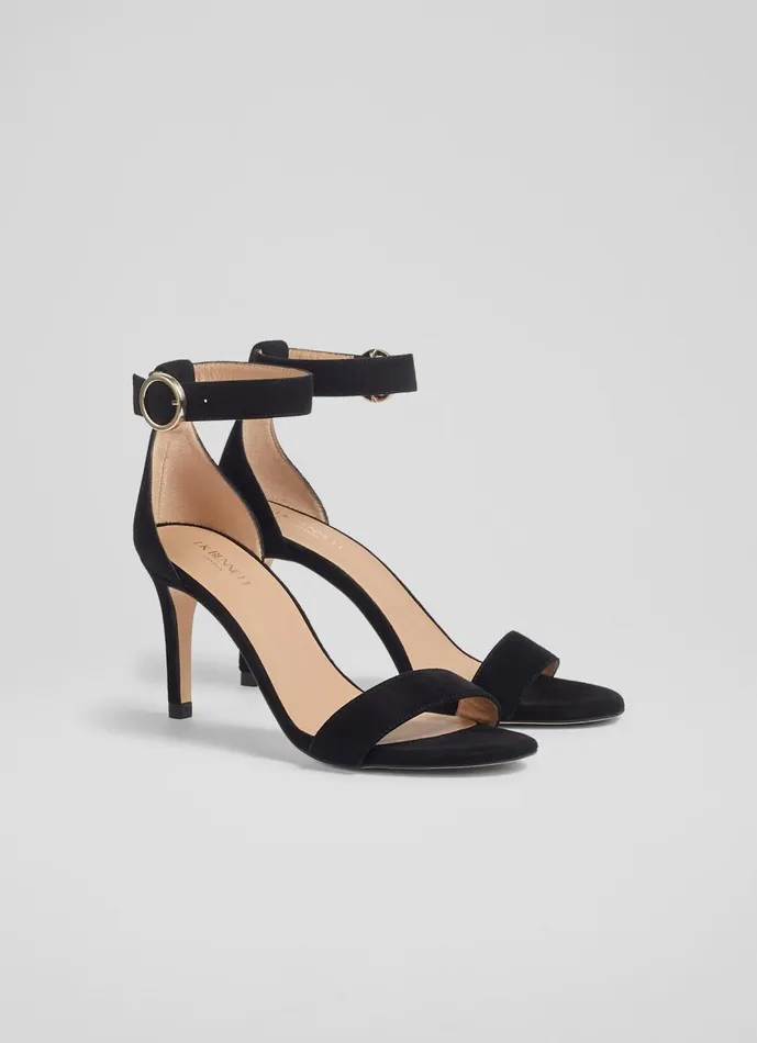Women Sandals LKBennett Ivy Black Suede Single Strap Sandals Black Women Sandals LKBennett Ivy Black Suede Single Strap Sandals Black