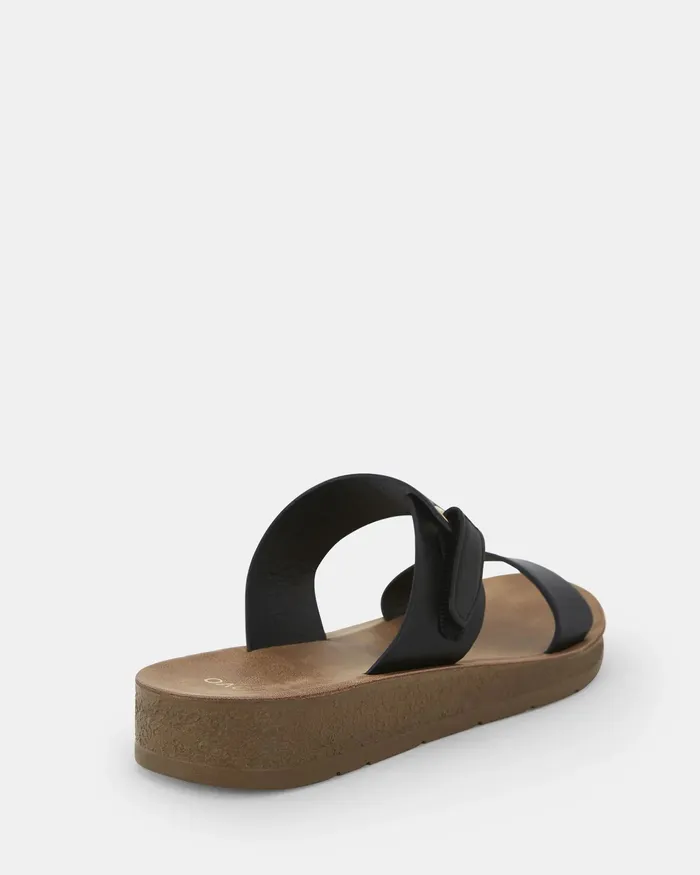 Women SARAI BLACK Sandals Flat Sandals NOVO Shoes