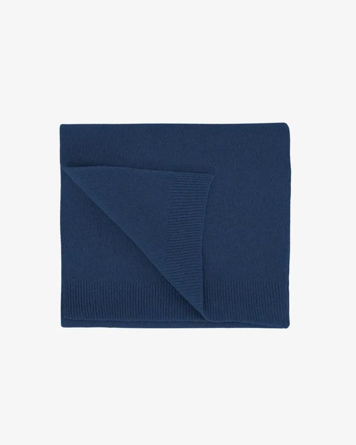 Women Scarves Colorful Standard Merino Wool Scarf Marine Blue