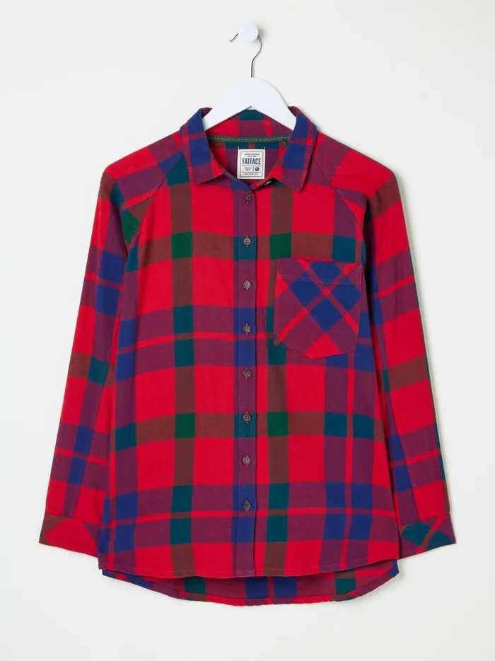 Women Shirts and Blouses Fat Face Red Bessie Check 100 Cotton Shirt Women Shirts and Blouses Fat Face Red Bessie Check 100 Cotton Shirt