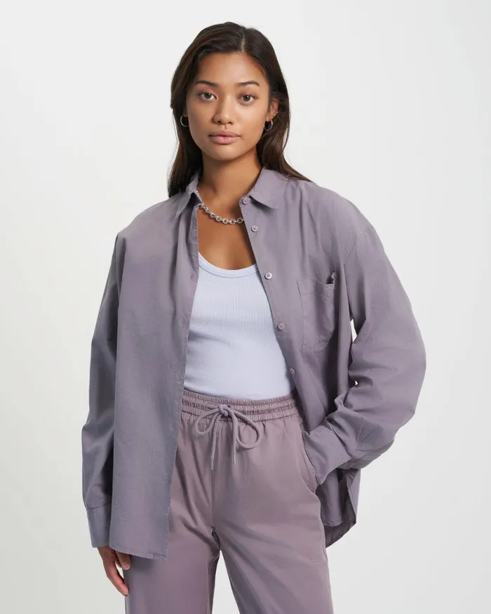 Women Shirts Colorful Standard Organic Oversized Shirt Hunter Green
