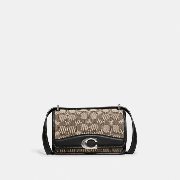 Women Shoulder Bags and Hobos Coach Bandit Crossbody In Signature Textile Jacquard Silvercocoa Black Women Shoulder Bags and Hobos Coach Bandit Crossbody In Signature Textile Jacquard Silvercocoa Black