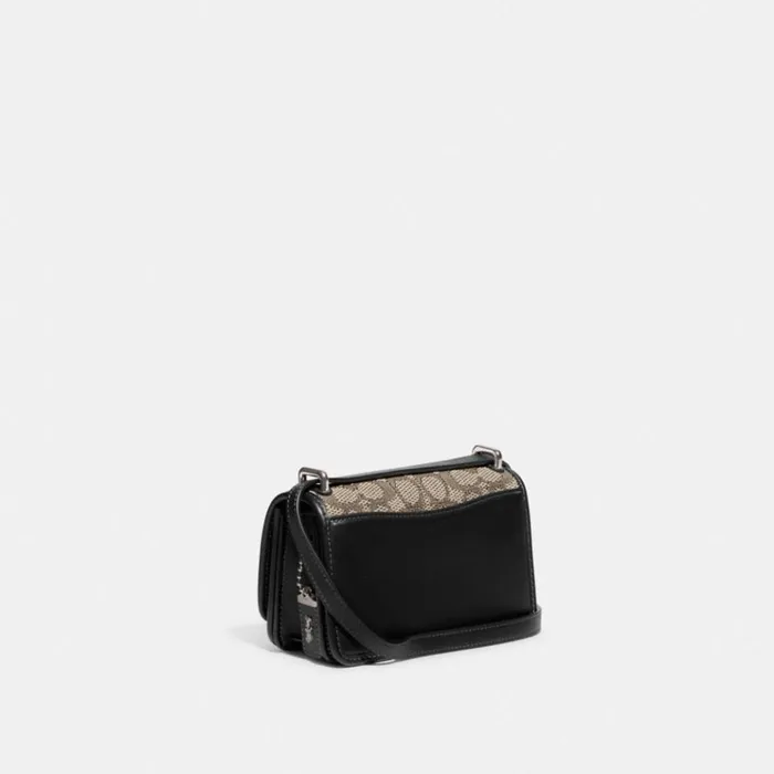Women Shoulder Bags and Hobos Coach Bandit Crossbody In Signature Textile Jacquard Silvercocoa Black