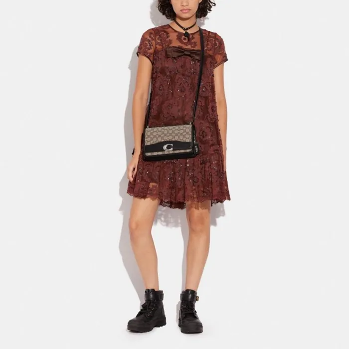 Women Shoulder Bags and Hobos Coach Bandit Shoulder Bag In Signature Textile Jacquard Silvercocoa Black Women Shoulder Bags and Hobos Coach Bandit Shoulder Bag In Signature Textile Jacquard Silvercocoa Black