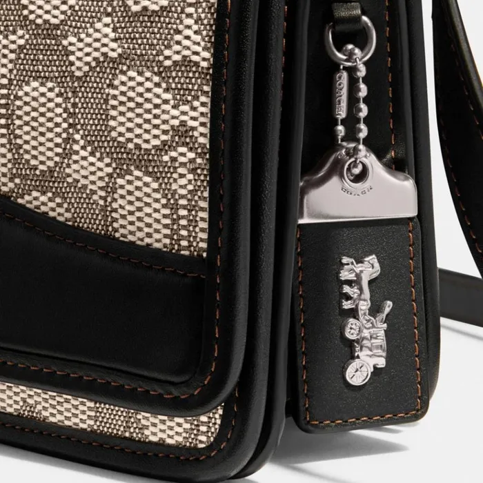 Women Shoulder Bags and Hobos Coach Bandit Shoulder Bag In Signature Textile Jacquard Silvercocoa Black Women Shoulder Bags and Hobos Coach Bandit Shoulder Bag In Signature Textile Jacquard Silvercocoa Black