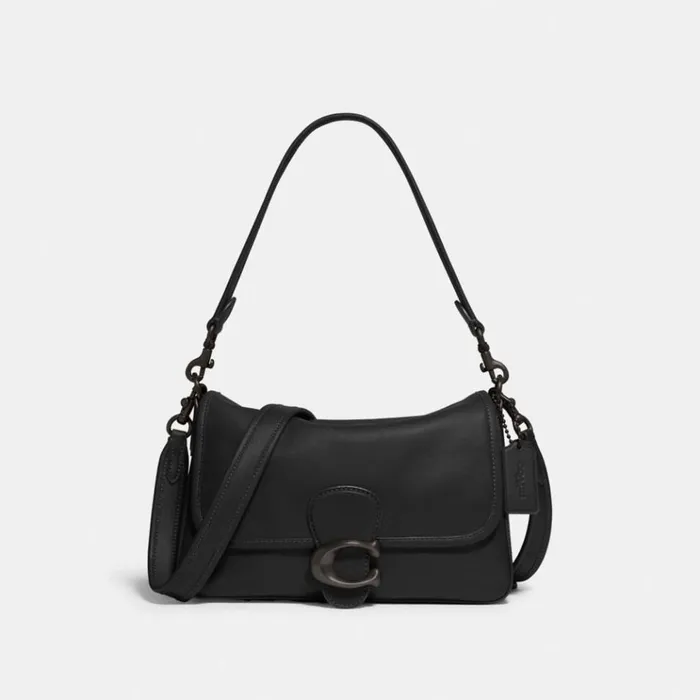 Women Shoulder Bags and Hobos Coach Soft Tabby Shoulder Bag Pewterblack