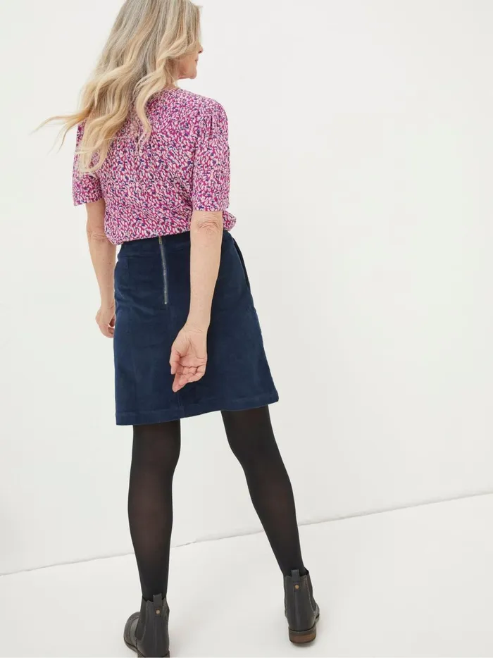 Women Skirts Fat Face Blue Eliza Cord Skirt