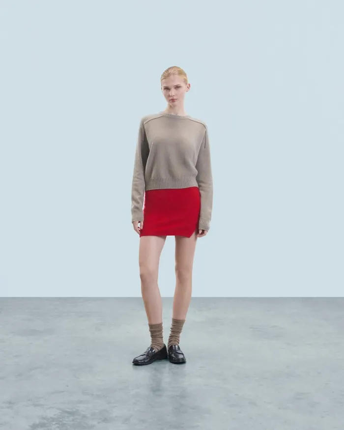 Women Skirts From Future Mini Skirt In Brushed Cashmere Hot Red